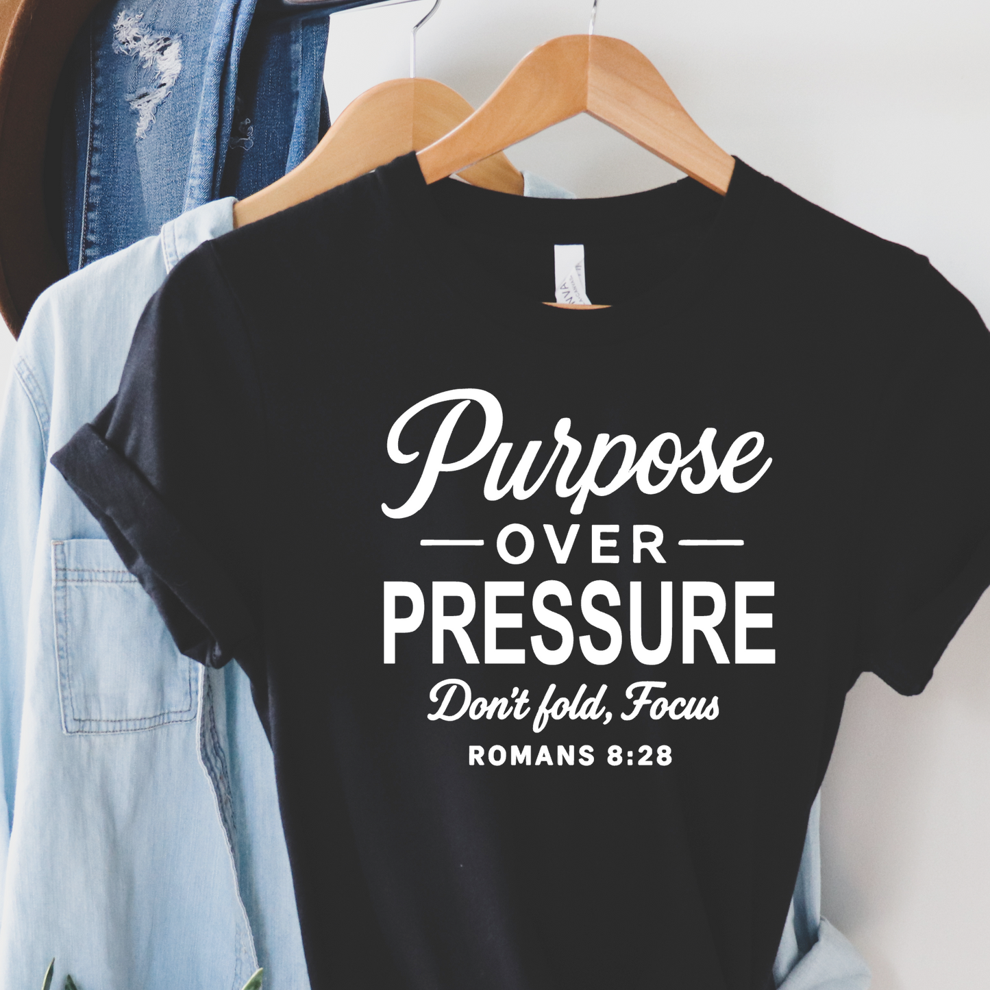 Purpose Over Pressure Tee – Romans 8:28