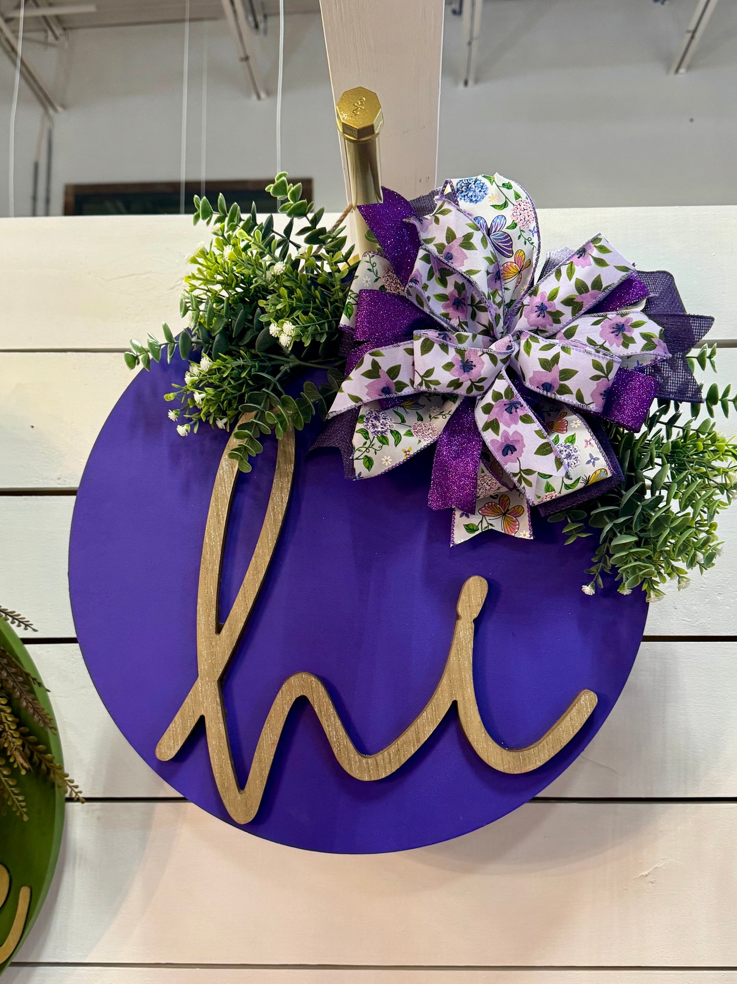 Purple Floral Hi Door Hanger