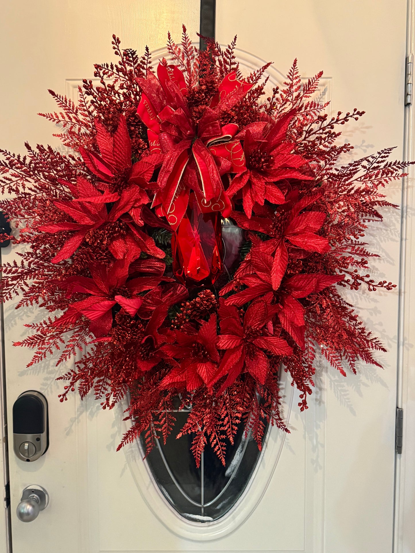 🎄 Luxury Red Poinsettia Christmas Wreath