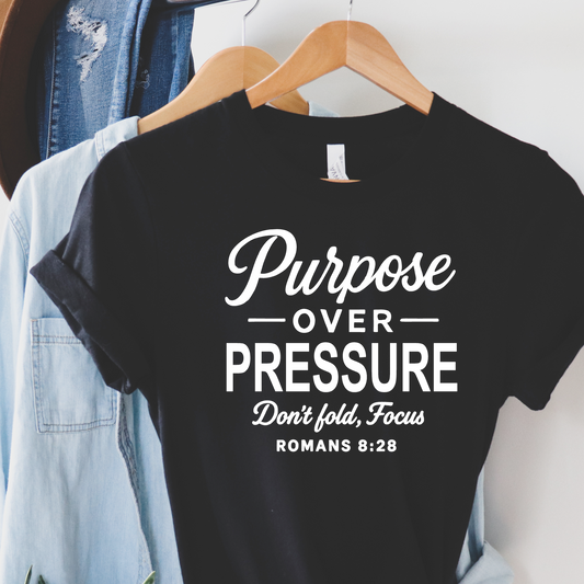 Purpose Over Pressure Tee – Romans 8:28